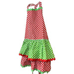 Load image into Gallery viewer, Women’s Polka Dot Apron Red Green Retro Style Adjustable Ties NWOT
