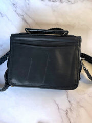 Load image into Gallery viewer, Black Western Crossbody Purse Heart Concho Silver Tone Braided Strap