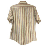 Load image into Gallery viewer, Vintage Contour Fitted Stripe Shirt – Earth Tones, Retro Summer Button-Up (M)
