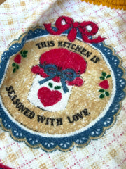 Load image into Gallery viewer, Vintage Crochet Hanging Kitchen Towel This Kitchen Is Seasoned With Love Retro