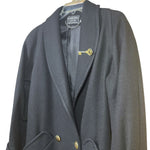 Load image into Gallery viewer, Karizma East Ltd Black Wool Long Coat Double Breasted | Made in USA Size 6 Small
