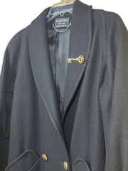 Load image into Gallery viewer, Karizma East Ltd Black Wool Long Coat Double Breasted | Made in USA Size 6 Small