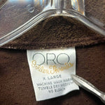 Load image into Gallery viewer, ORO Golden Threads Textured Polo Shirt Brown XL (Fits L) Short Sleeve - Lisa Lassi
