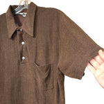 Load image into Gallery viewer, ORO Golden Threads Textured Polo Shirt Brown XL (Fits L) Short Sleeve - Lisa Lassi
