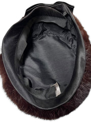Load image into Gallery viewer, SOLD - Vintage Real Fur Hat Brown Genuine Fur Cloche Style One Size Winter Retro