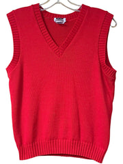 Load image into Gallery viewer, Vintage Red Knit Sweater Vest | Unisex Women’s Small Men’s XS | Made in USA