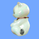 Load image into Gallery viewer, Fenton October Birthstone Bear Iridescent Glass Pink Rhinestone Collar Signed
