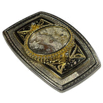 Load image into Gallery viewer, Vintage Western Belt Buckle w/ Genuine Jasper Stone | EVC | 3.5” x 2.5”
