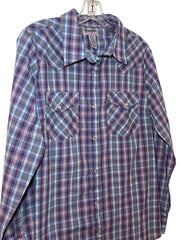 Load image into Gallery viewer, Wrangler Womens Pearl Snap Western Plaid Shirt Medium Long Sleeve - Lisa Lassi