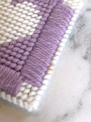 Load image into Gallery viewer, Vintage Handmade Plastic Canvas Coaster Set 4 Holder Purple White Needlepoint