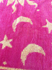 Load image into Gallery viewer, Vintage Celestial Sun Moon Stars Double Sided Beach Towel Red Yellow 27x54
