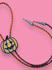 Load image into Gallery viewer, Jack O Lantern Bolo Tie - Orange
