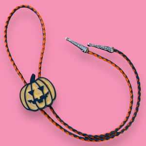 Jack O Lantern Bolo Tie - Orange