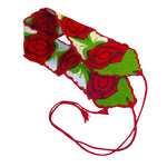 Load image into Gallery viewer, Mexican Style Red Rose Embroidered Sash Belt Floral Wrap Tie Boho 79"
