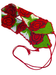 Load image into Gallery viewer, Mexican Style Red Rose Embroidered Sash Belt Floral Wrap Tie Boho 79"
