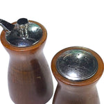 Load image into Gallery viewer, Vintage Olde Thompson Wood Pepper Mill &amp; Salt Shaker Set 4.5" MCM
