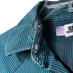 Load image into Gallery viewer, 💚 Drysdales Teal Stripe Pearl Snap Western Shirt – Size L
