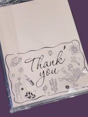Load image into Gallery viewer, 24 Cowgirl Bachelorette Thank You Cards Envelopes &amp; Stickers Western Party