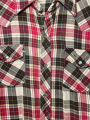 Load image into Gallery viewer, Vintage Lariat Plaid Pearl Snap Shirt Western Short Sleeve Cotton Shirt Men’s M