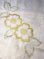 Load image into Gallery viewer, Vintage Hand Embroidered Floral Table Runner Linen 36x11