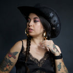 Load image into Gallery viewer, Black Celestial Cowboy Hat
