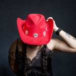 Load image into Gallery viewer, Red Heart Cowboy Hat
