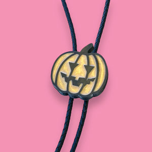 Jack O Lantern Bolo Tie - Orange