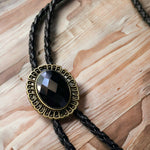 Load image into Gallery viewer, Black and Gold Bolo Tie
