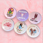 Load image into Gallery viewer, 6 Pack Pink Western Badge Button Set
