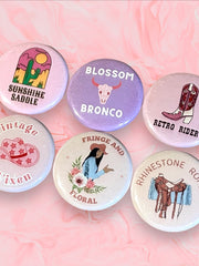 Load image into Gallery viewer, 6 Pack Pink Western Badge Button Set
