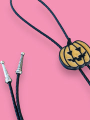 Load image into Gallery viewer, Jack O Lantern Bolo Tie - Orange
