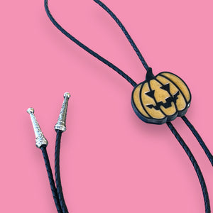 Jack O Lantern Bolo Tie - Orange