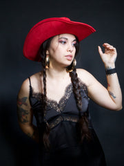 Load image into Gallery viewer, Red Heart Cowboy Hat
