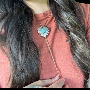 Turquoise Heart Bolo