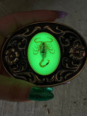 Load image into Gallery viewer, Glow in the Dark Scorpion Belt Buckle
