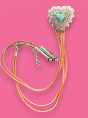 Load image into Gallery viewer, Turquoise Heart Bolo
