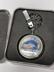 Load image into Gallery viewer, SOLD - 🎣 Al Agnew Bass Pocket Watch – Avon Collector’s Edition
