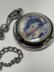 Load image into Gallery viewer, SOLD - 🎣 Al Agnew Bass Pocket Watch – Avon Collector’s Edition
