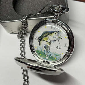 🎣 Al Agnew Bass Pocket Watch – Avon Collector’s Edition