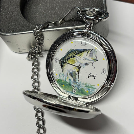 🎣 Al Agnew Bass Pocket Watch – Avon Collector’s Edition