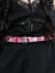 Load image into Gallery viewer, Pink Rhinestone Star Belt – Glitter Sparkle Western Glam
