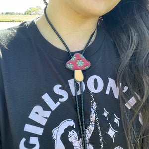 Flower Mushroom Bolo Tie