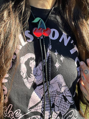 Load image into Gallery viewer, Heart Cherries Bolo Tie
