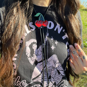 Heart Cherries Bolo Tie