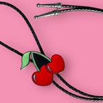 Load image into Gallery viewer, Heart Cherries Bolo Tie
