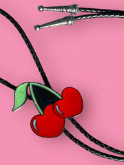 Load image into Gallery viewer, Heart Cherries Bolo Tie
