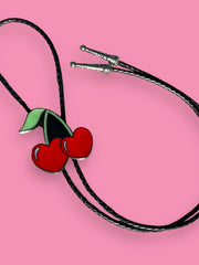 Load image into Gallery viewer, Heart Cherries Bolo Tie
