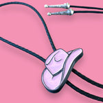 Load image into Gallery viewer, Light Pink Cowboy Hat Bolo Tie
