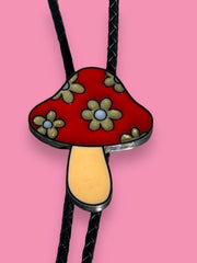 Load image into Gallery viewer, Flower Mushroom Bolo Tie
