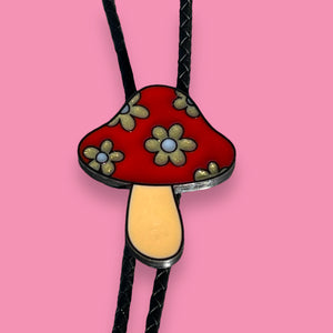 Flower Mushroom Bolo Tie